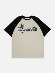 T-shirt à motif alphabet étoilé 