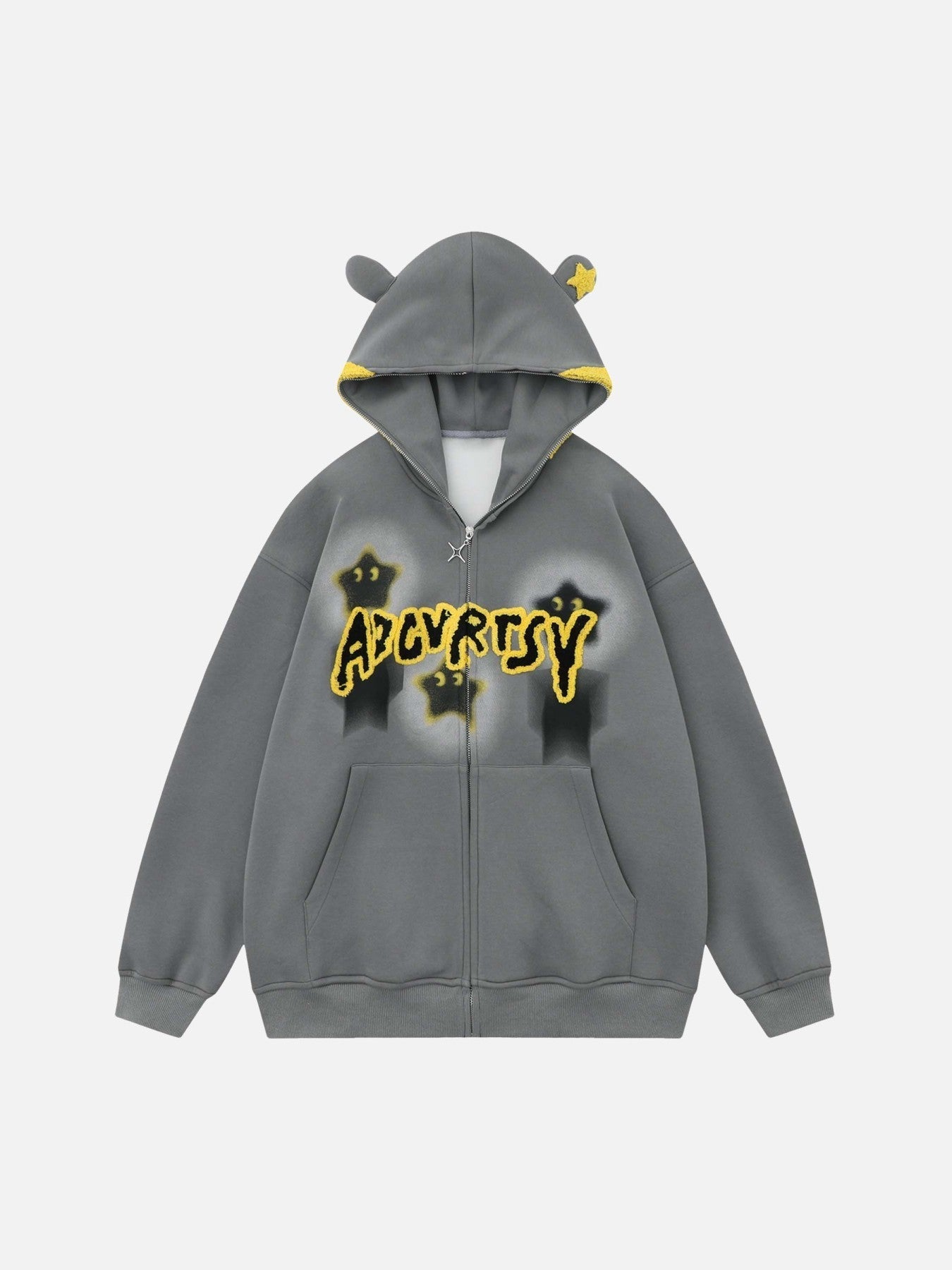 Star Embroidered Hooded Sweatshirt - 1843