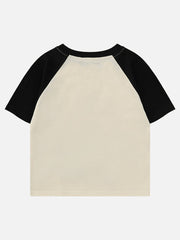 Patchwork-T-Shirt mit Sternenstickerei 