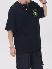 T-shirt imprimé étoile et flamme 