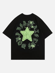 T-shirt imprimé étoile et flamme 