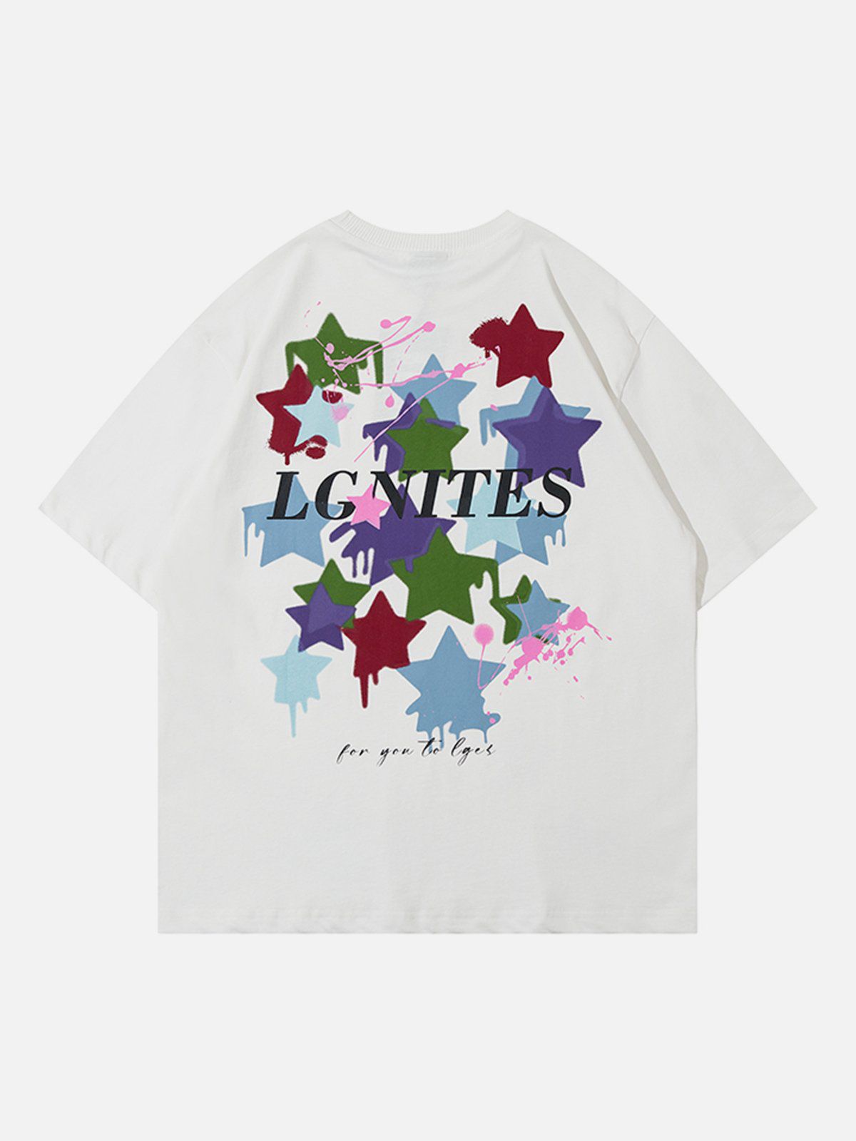 T-Shirt mit beflockter Sternstickerei 