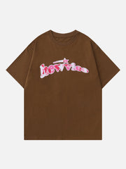 T-shirt brodé avec lettres étoilées 