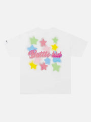 T-shirt imprimé mousse lettre étoile - 1781 