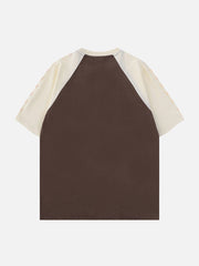 T-shirt patchwork à imprimé étoiles et lettres 