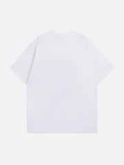 T-shirt uni à imprimé lettre étoile 