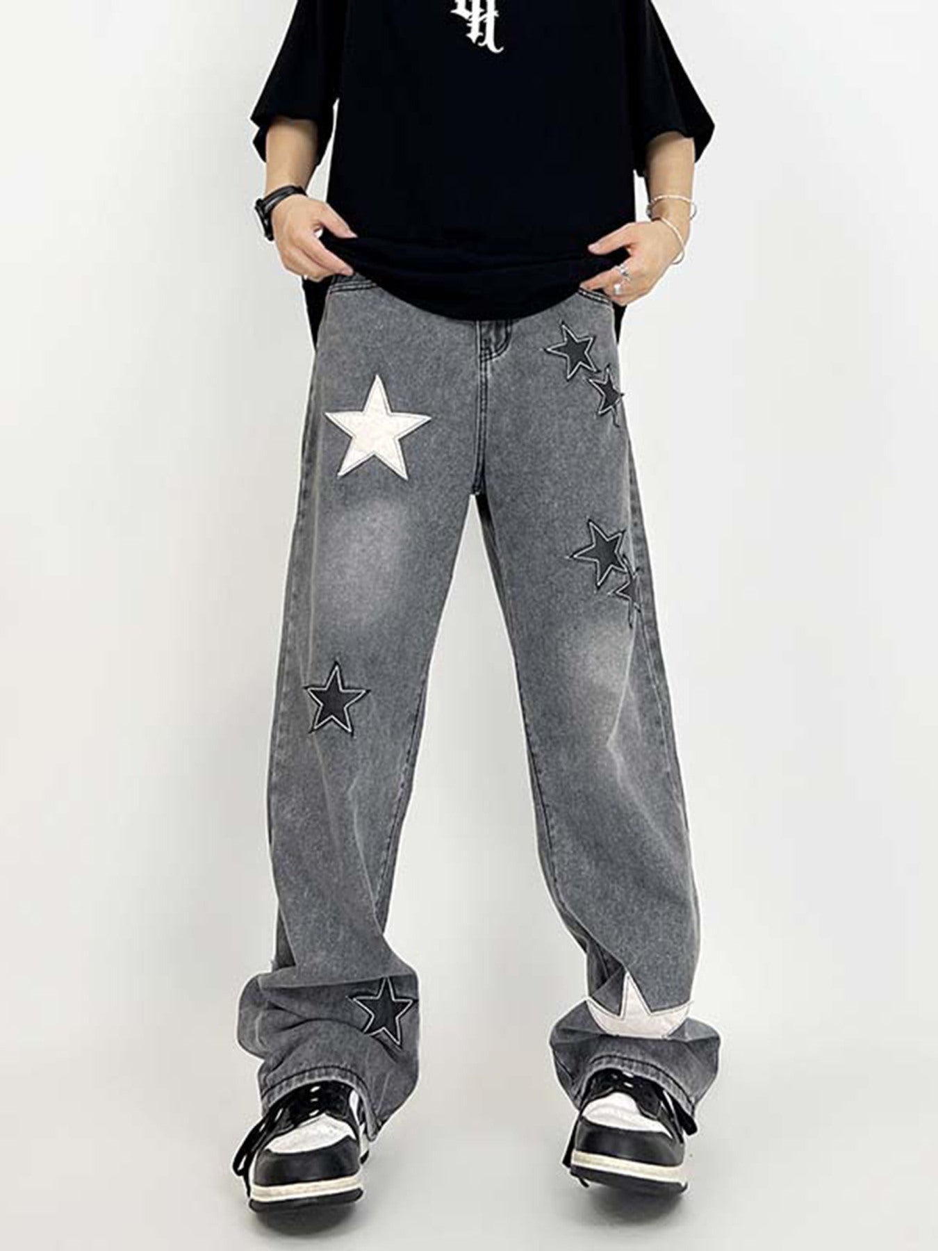 Star Patch Embroidery Jeans