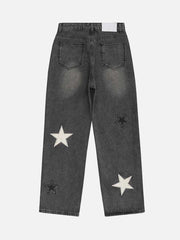 Star Patch Embroidery Jeans