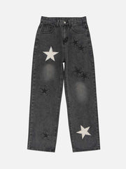 Star Patch Embroidery Jeans