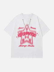 T-Shirt mit Kettendekor und Sternenprint 