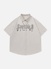 T-shirt à imprimé étoile et chaîne décorative 