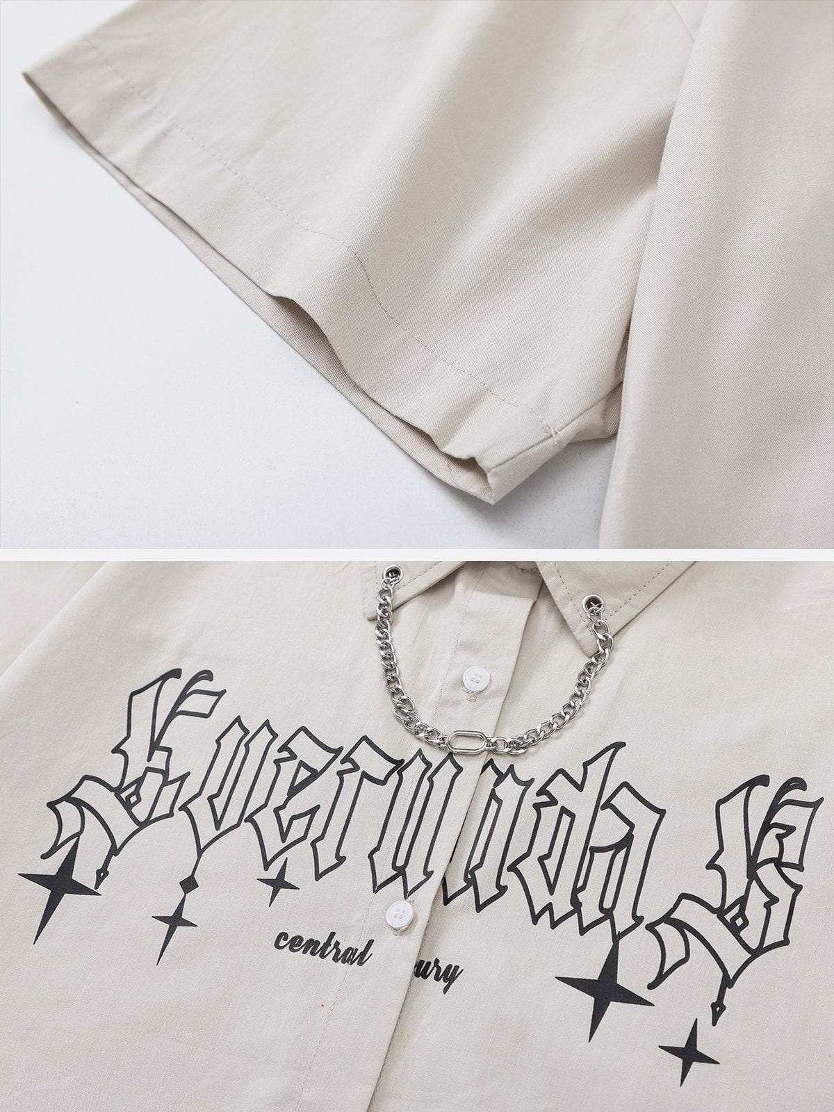 T-shirt à imprimé étoile et chaîne décorative 