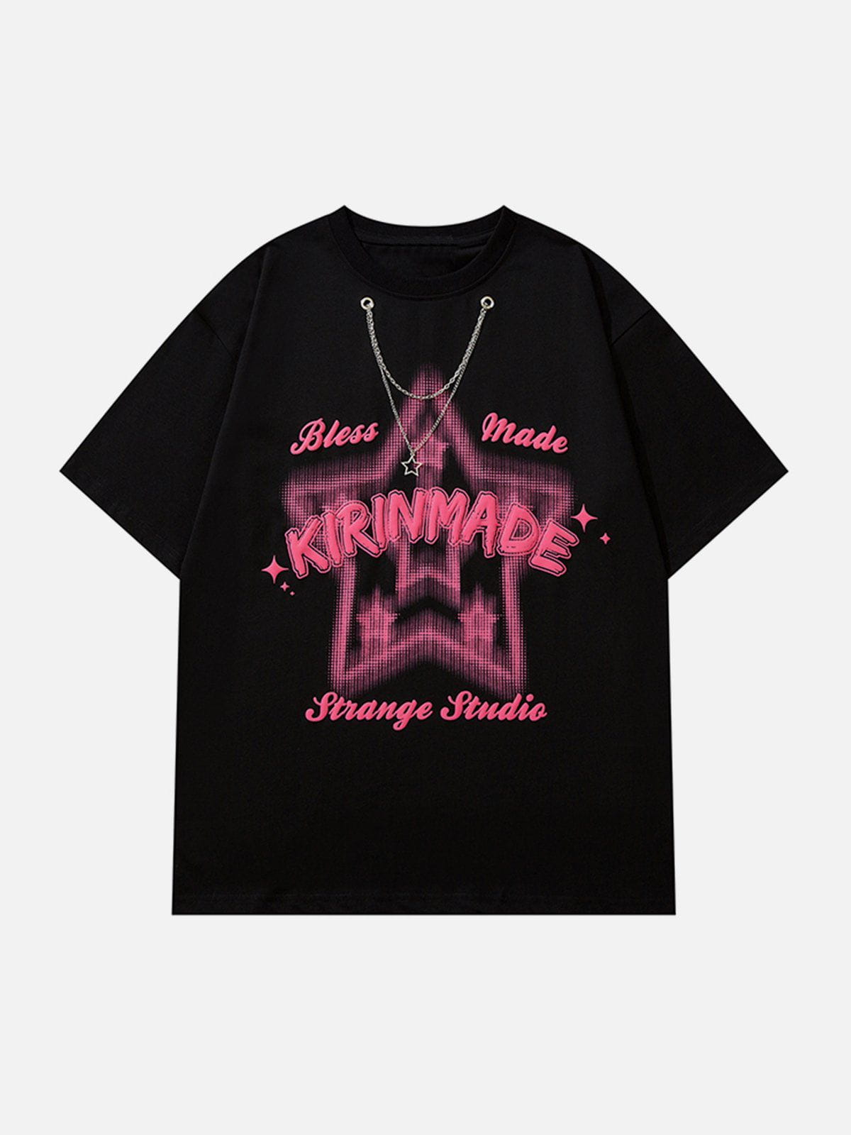 T-Shirt mit Kettendekor und Sternenprint 