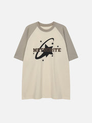 T-shirt à imprimé étoiles et blocs de couleurs 