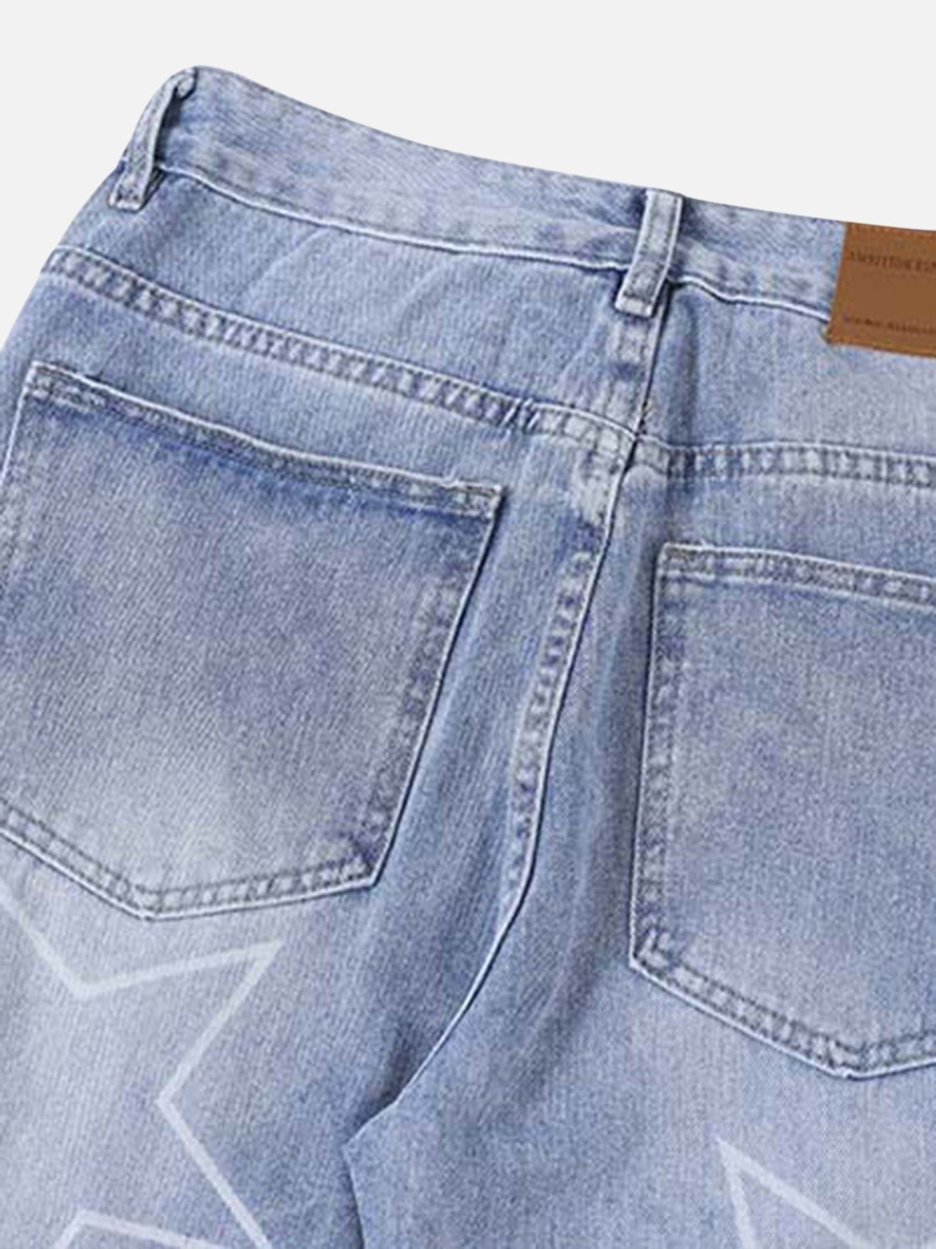 Star Print Ripped Jeans - 1741