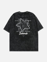 Star Print Washed Tee