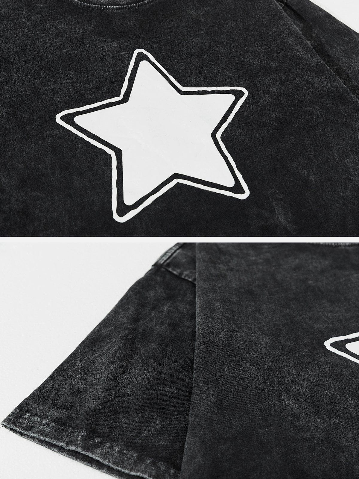 Star Print Washed Tee