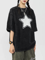 Star Print Washed Tee