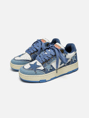Stars Casual All-Match Denim Skate Shoes