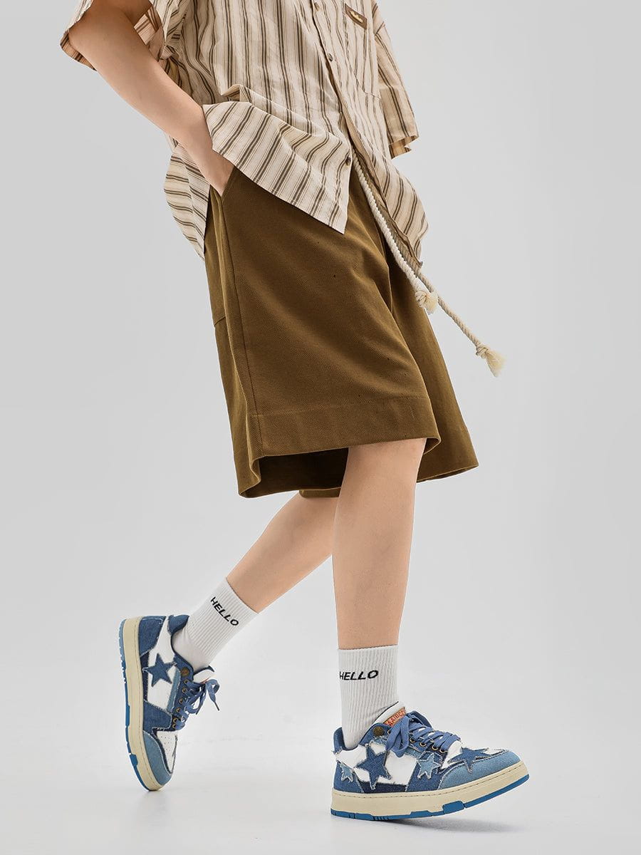 Stars Casual All-Match Denim Skate Shoes