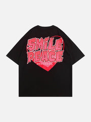 T-shirt graphique à motif de flamme stéréoscopique 