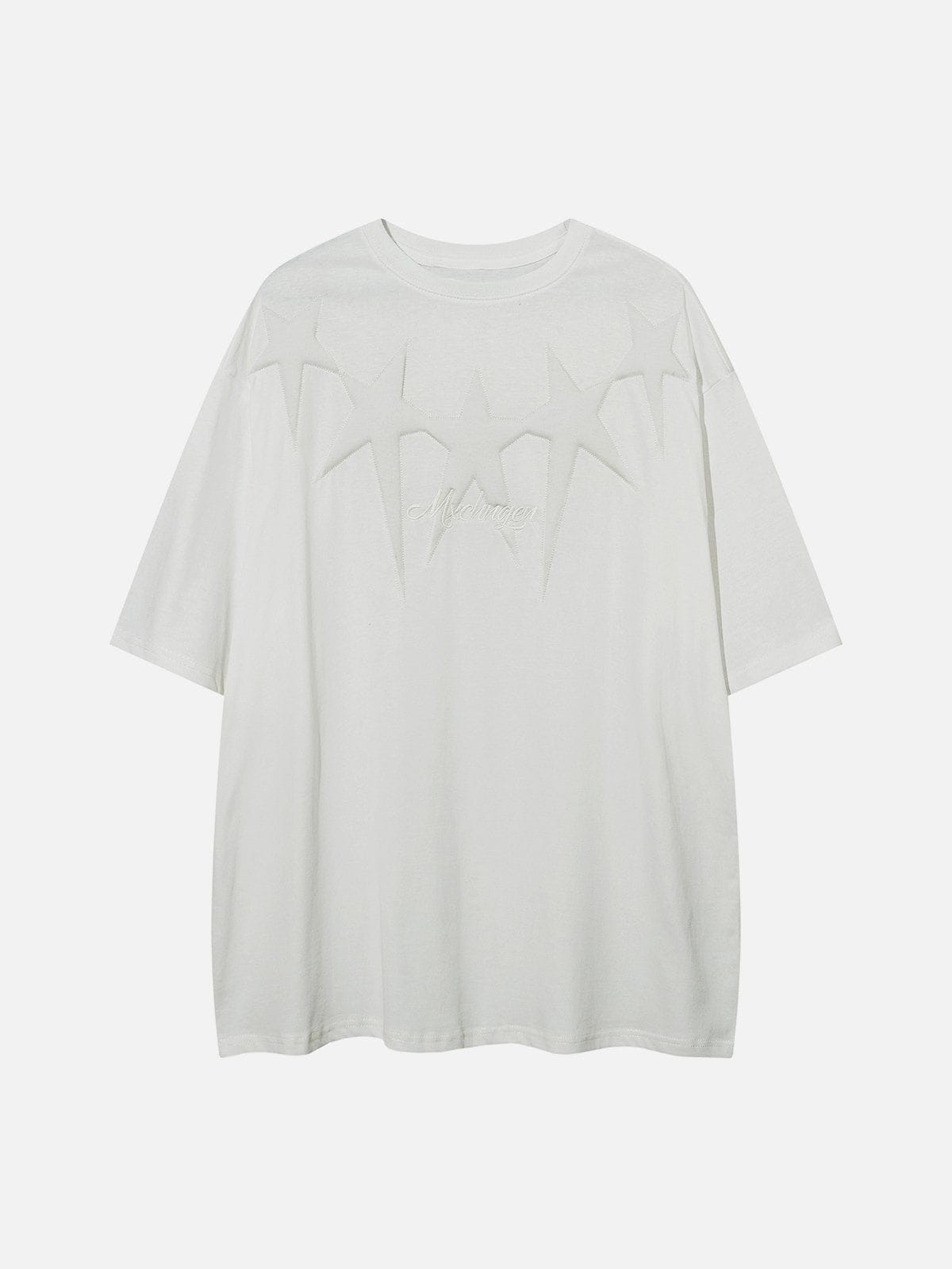 T-Shirt mit aufgesticktem Stern-Print aus Stick Sponge 