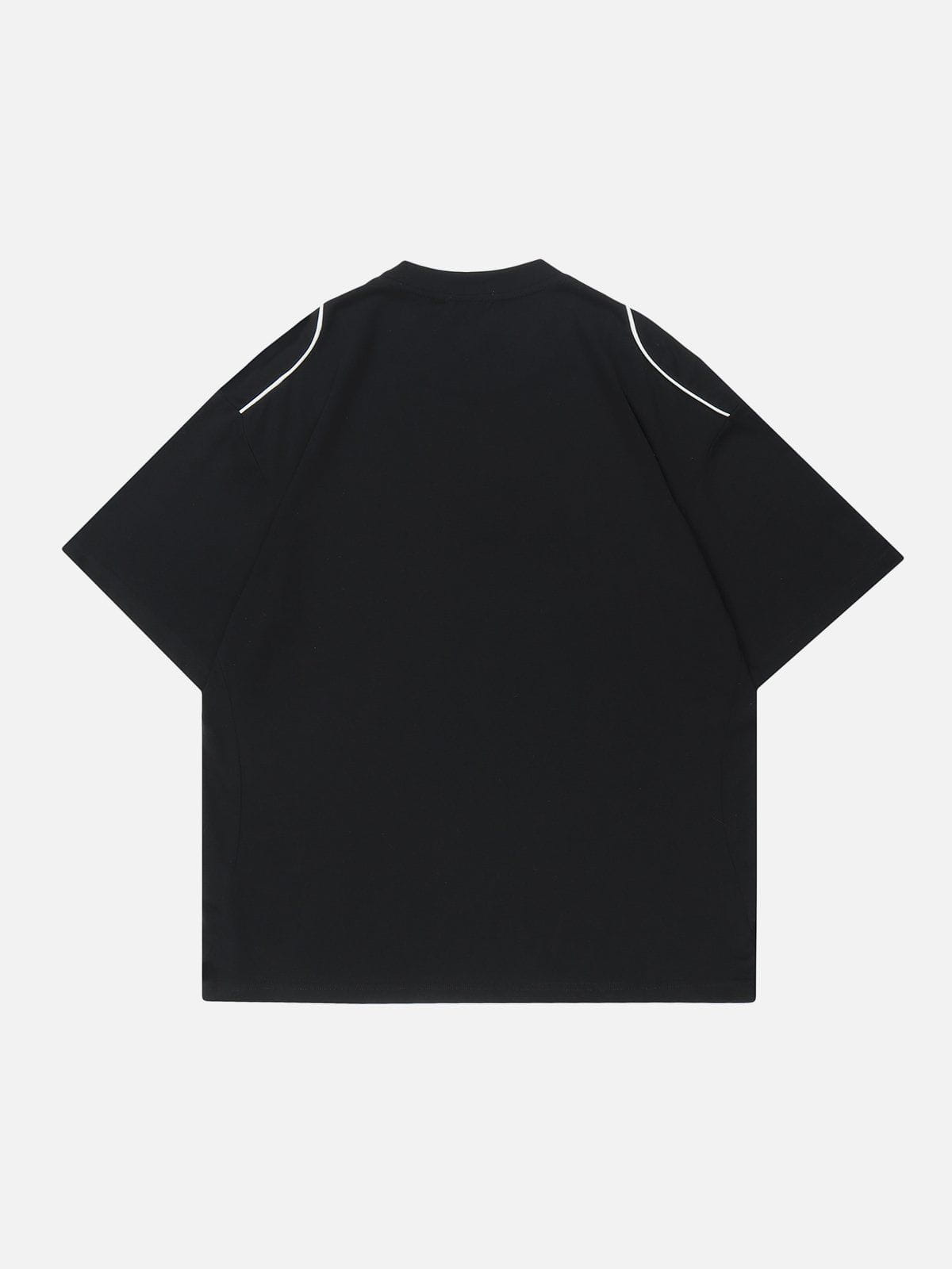 T-shirt à motif de lettres cousues 