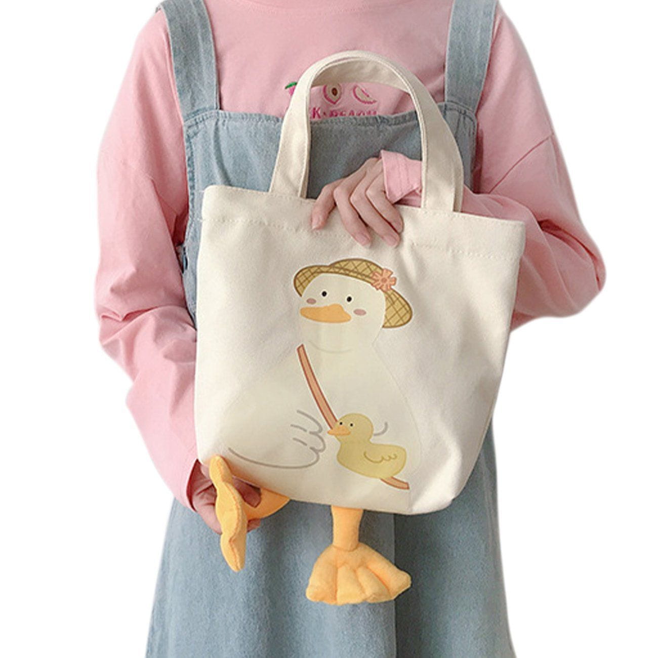 Straw Hat Duck Canvas Bag