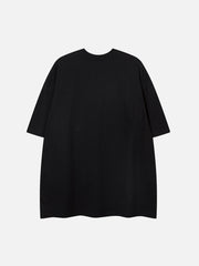 T-Shirt mit verschwommenen Straßenbuchstaben und Graffiti im Hip-Hop-Stil 