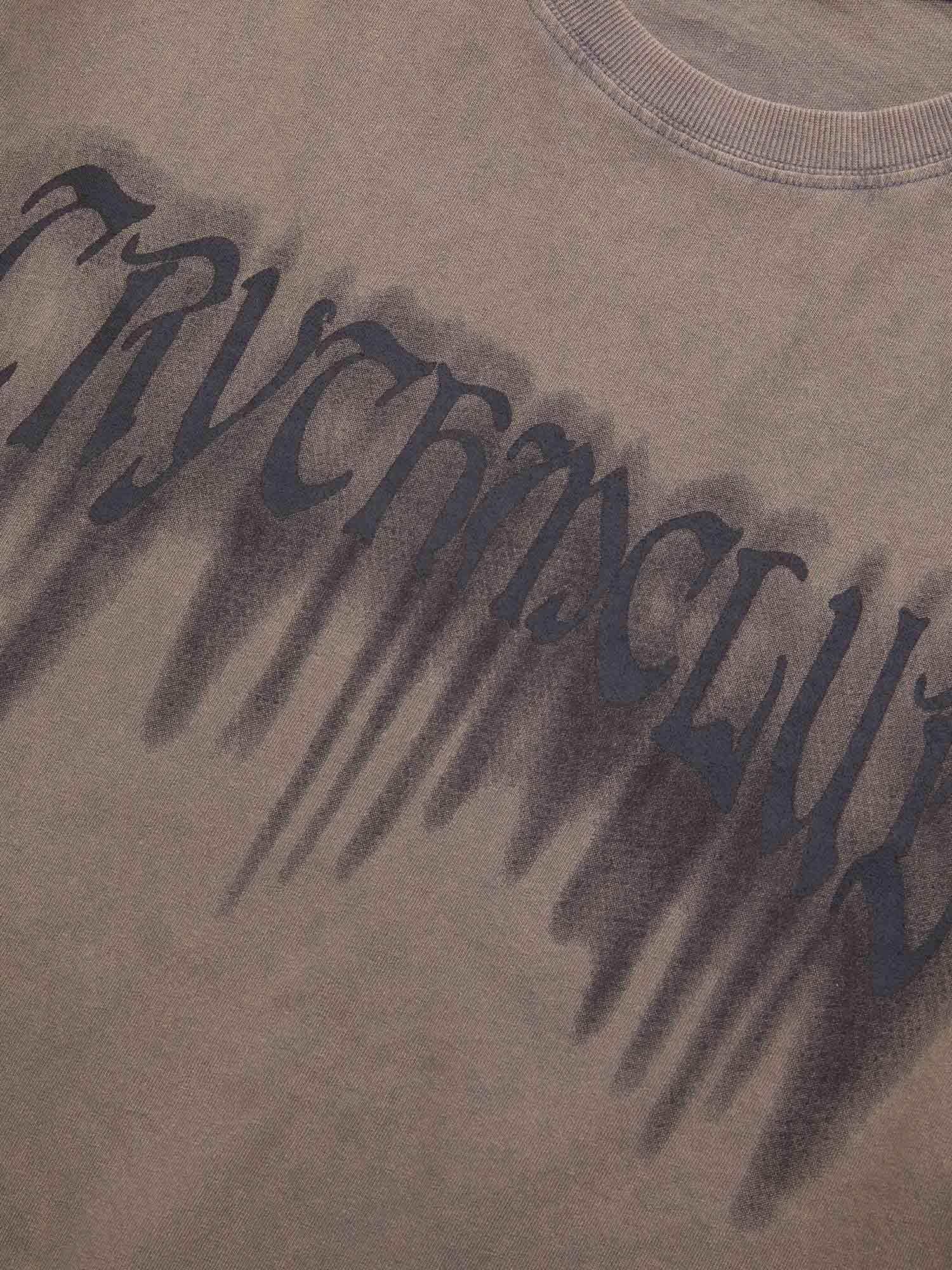 T-shirt délavé à imprimé lettre Street Distressed 