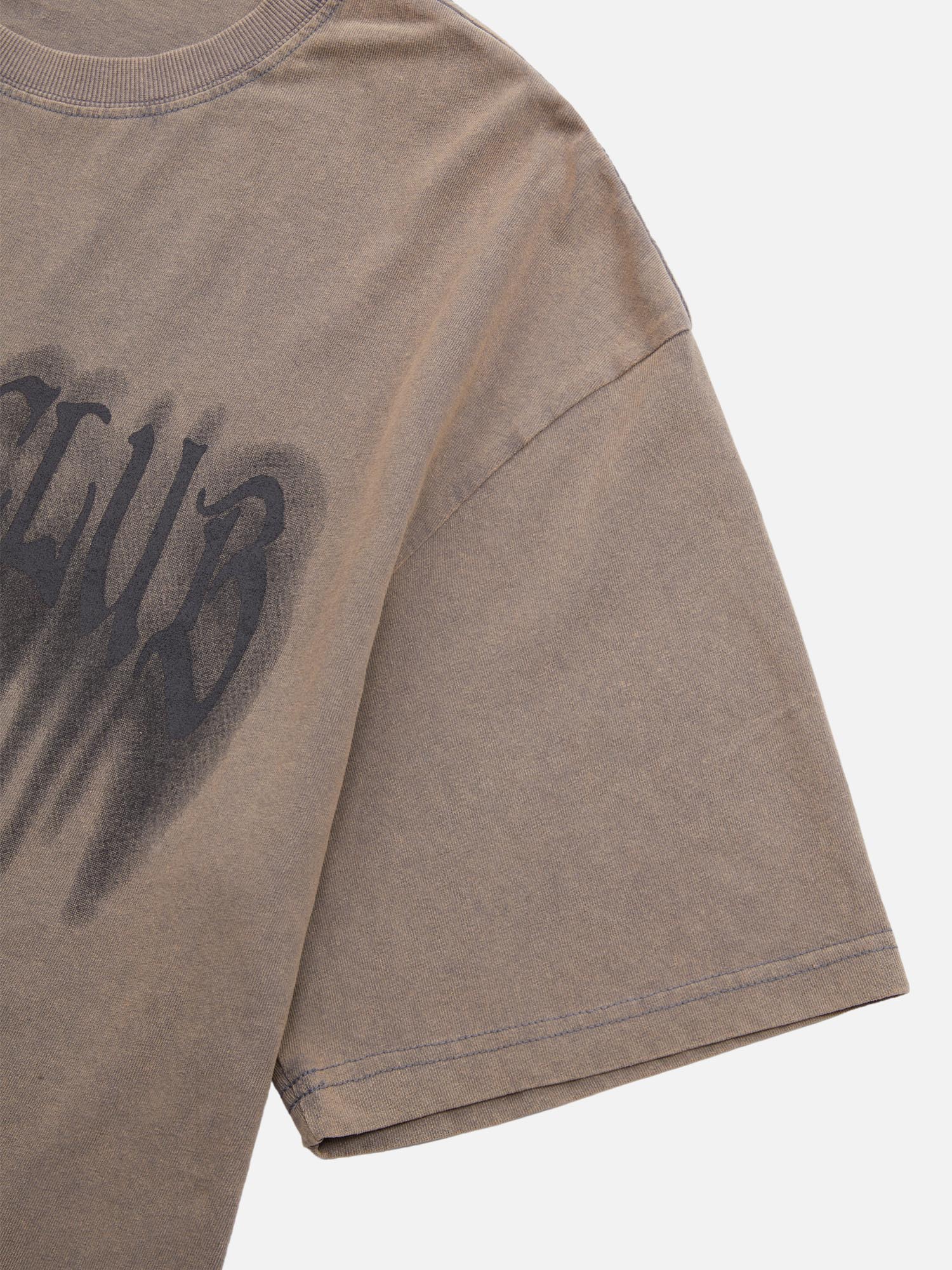 T-shirt délavé à imprimé lettre Street Distressed 