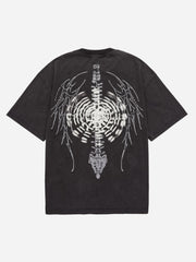 T-shirt délavé à imprimé lettre Street Distressed 