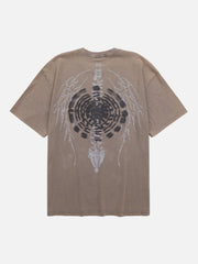 T-shirt délavé à imprimé lettre Street Distressed 