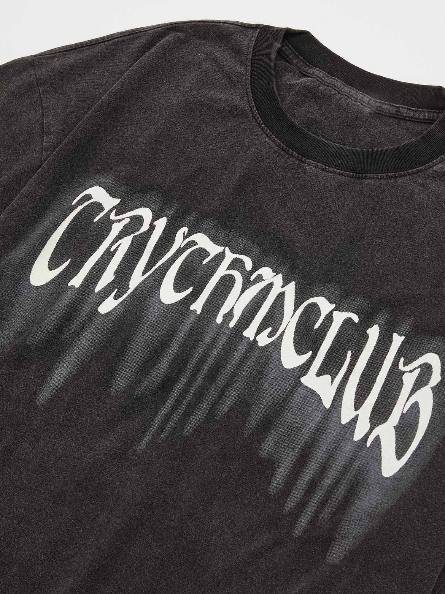 T-shirt délavé à imprimé lettre Street Distressed 