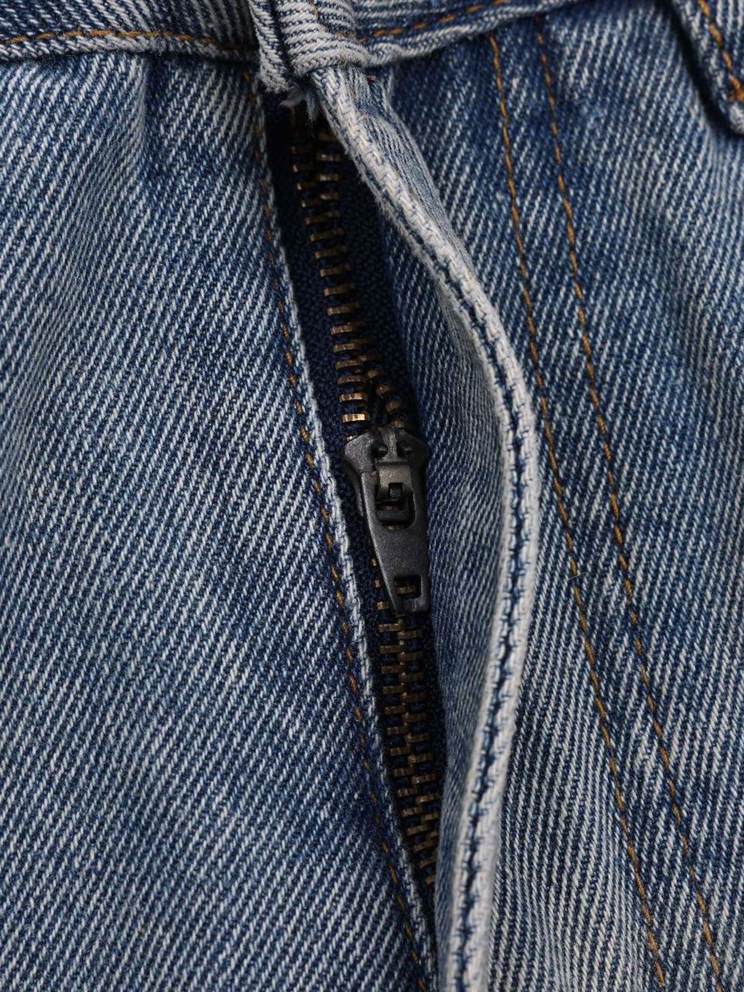Street Fashion Creative Trouser Loop Design Washed Jeans