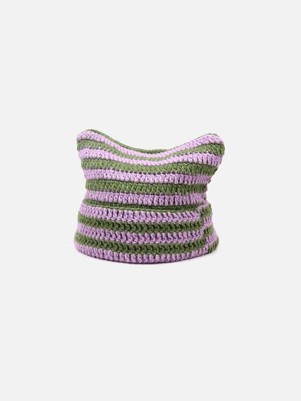 Stripe Cat Ear Hat