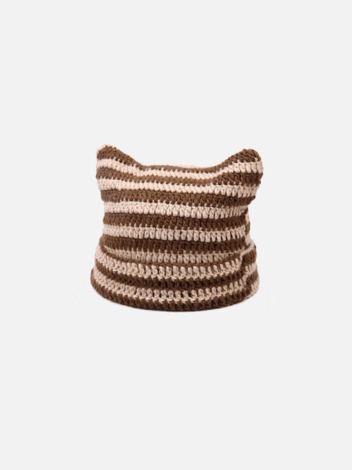 Stripe Cat Ear Hat