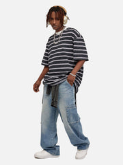 T-shirt à rayures et couleurs contrastées 