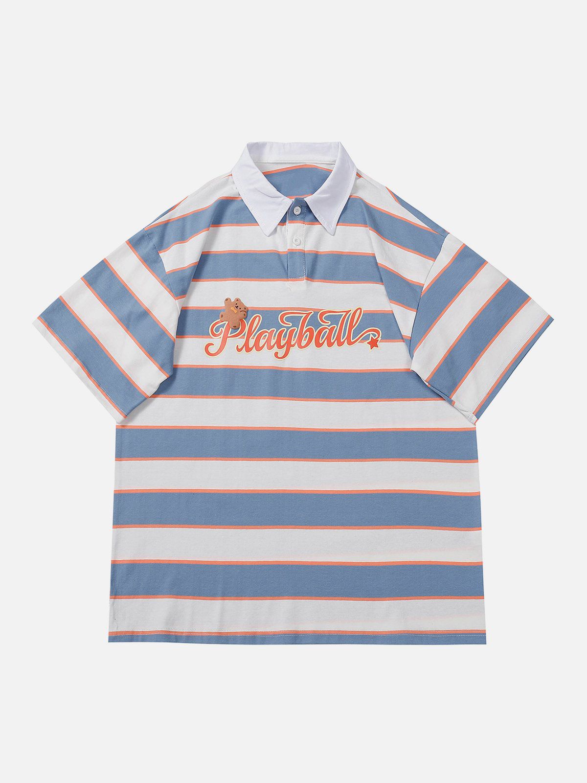 Striped Foam Printed Polo Tee