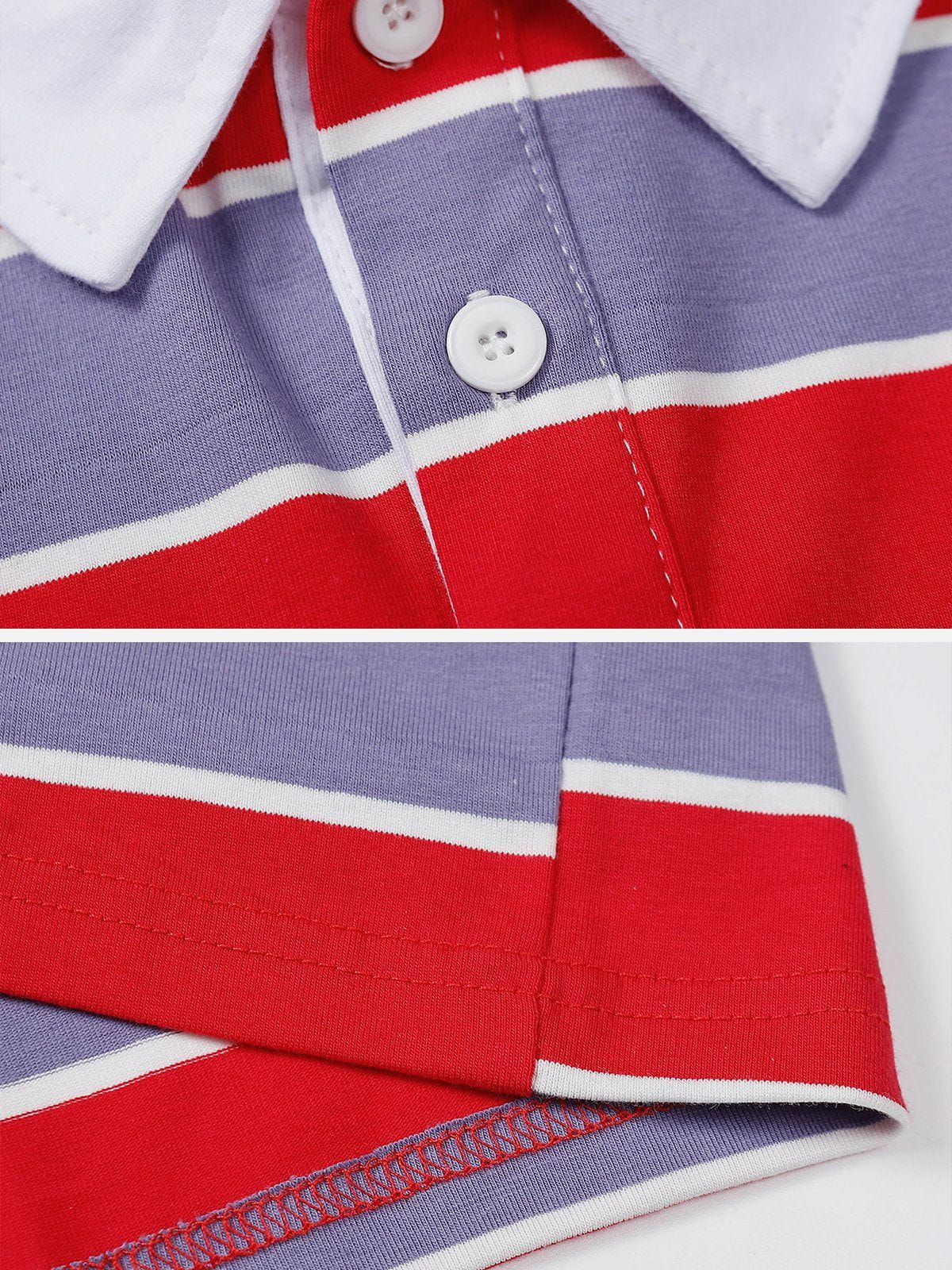 Striped Foam Printed Polo Tee