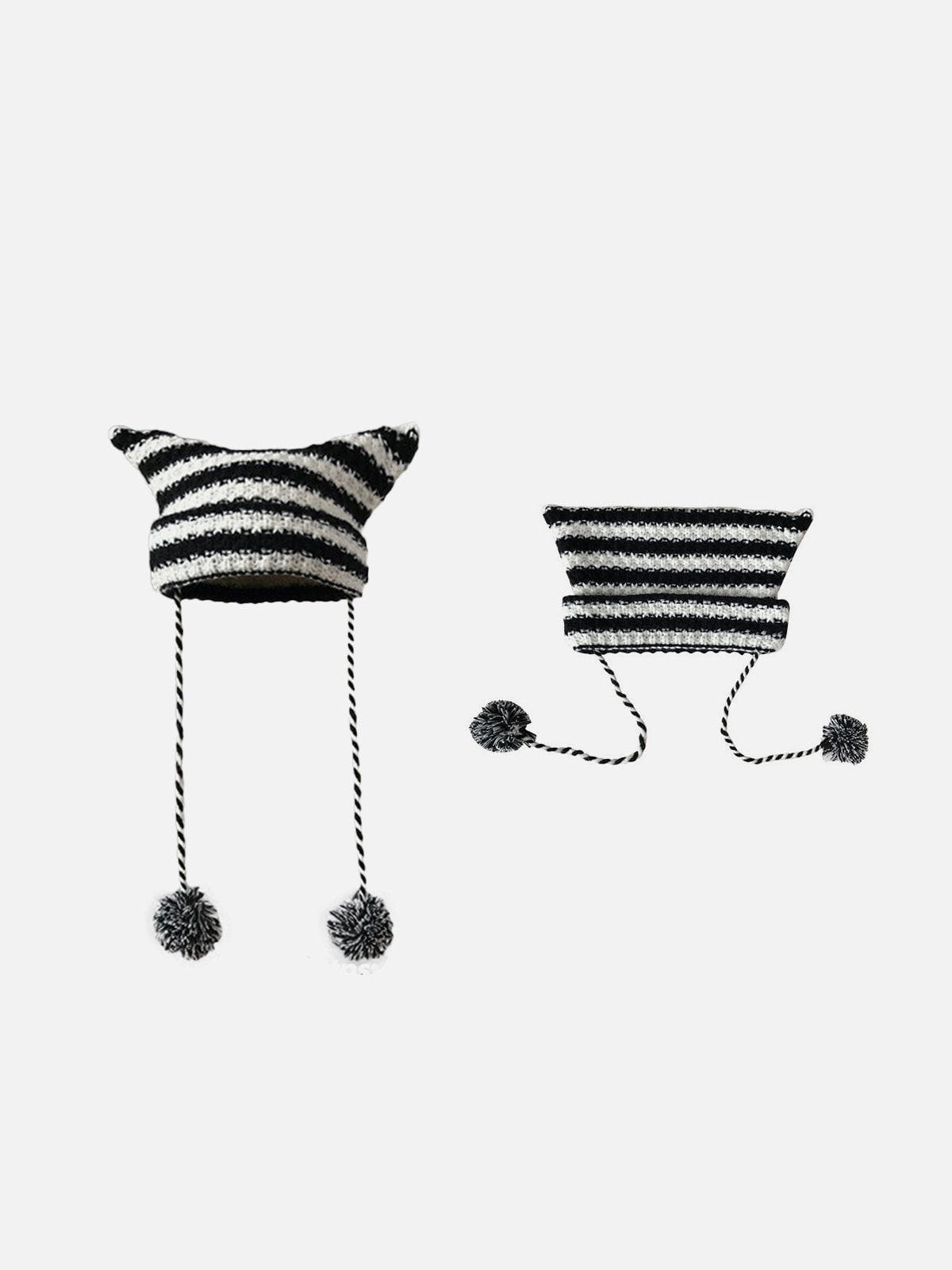 Striped Little Devil Cat Ear Hat