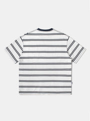 T-shirt rayé à poche plaquée 