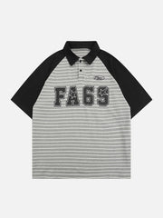 T-shirt POLO à rayures et imprimé étoiles numériques 