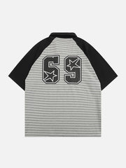 T-shirt POLO à rayures et imprimé étoiles numériques 