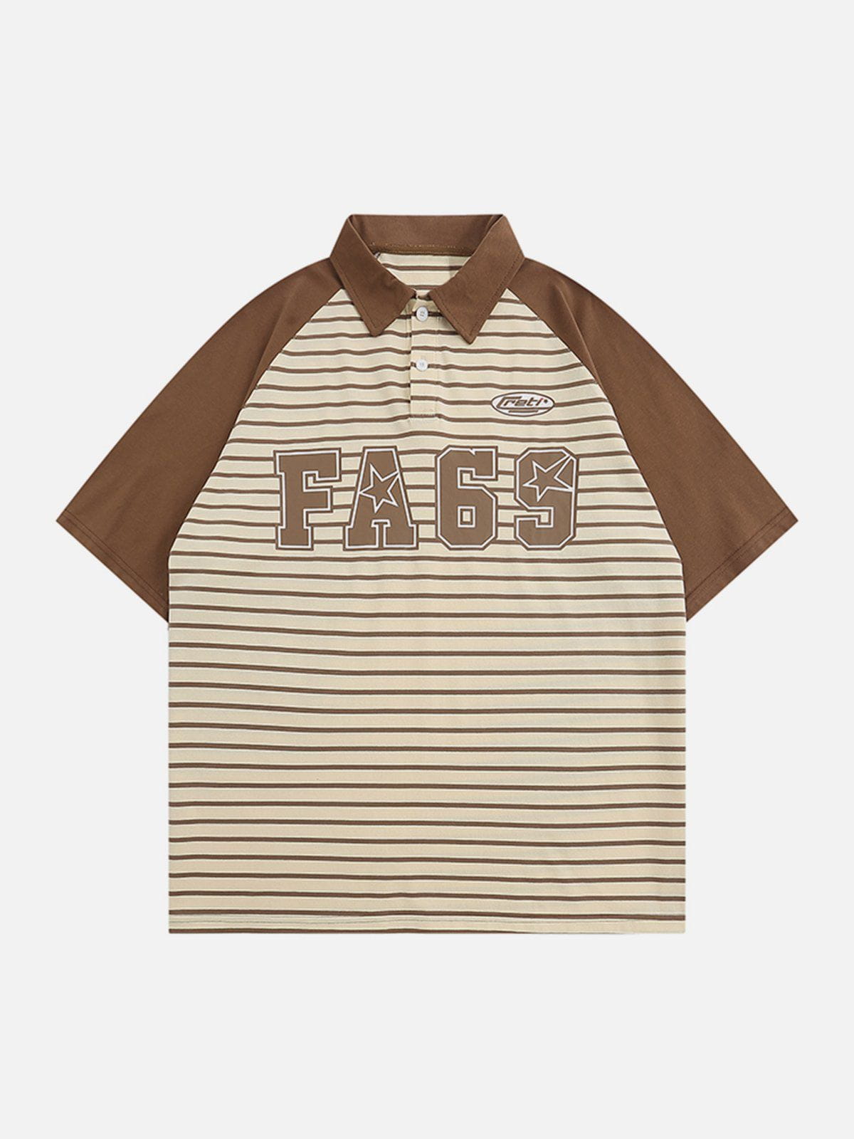 T-shirt POLO à rayures et imprimé étoiles numériques 