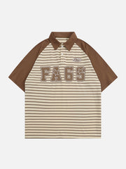 T-shirt POLO à rayures et imprimé étoiles numériques 