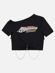 "Stunning" Chain Crop Tee