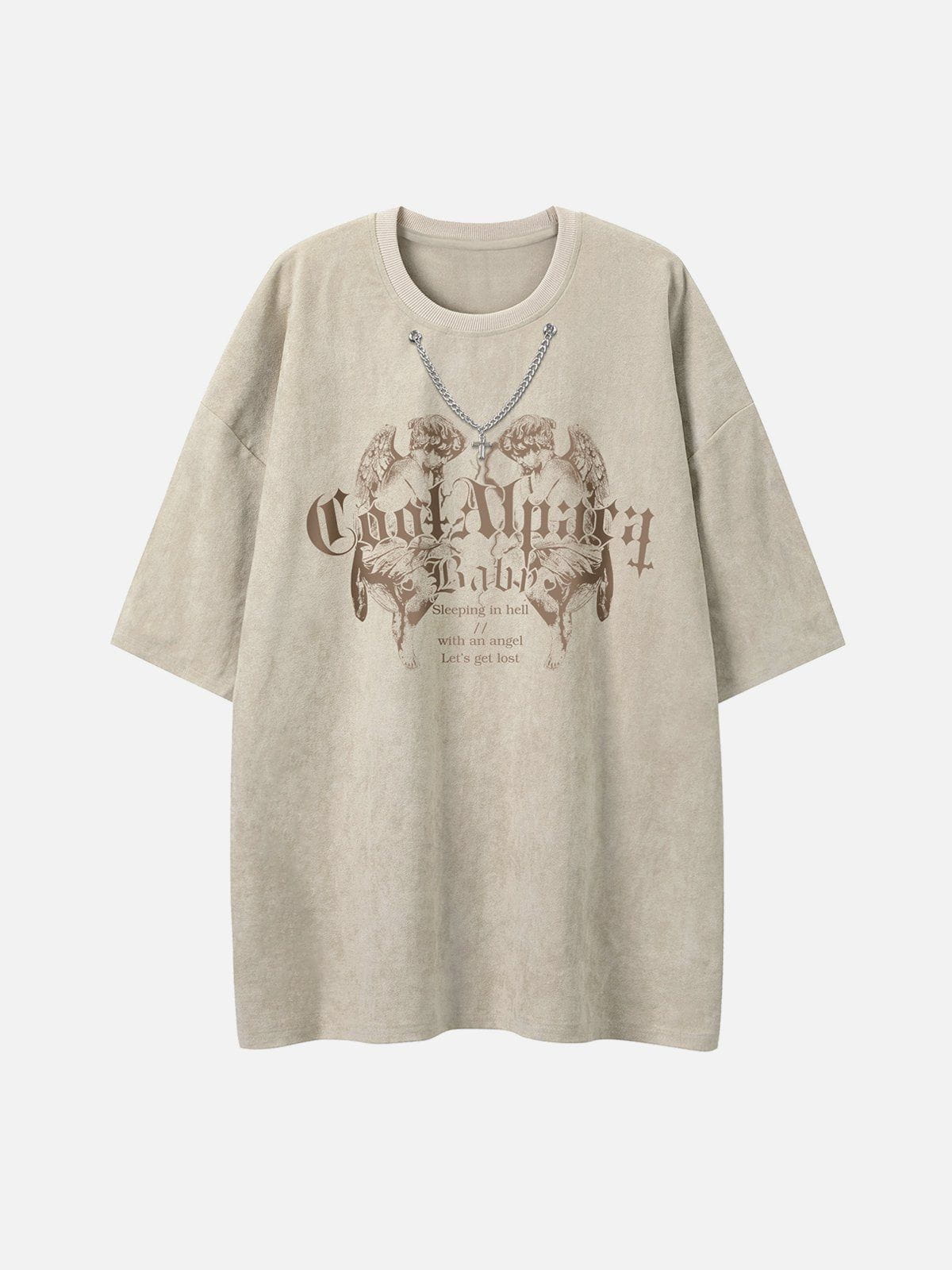 T-shirt imprimé ange en daim 