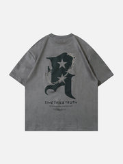 T-Shirt aus Wildleder mit Stickerei 