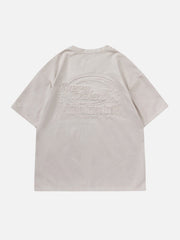 T-shirt en daim avec étoile en relief 